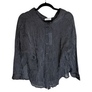 SAGE The Label 100% Cotton Button Down Top Striped NWT Small